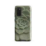 Geometric Succulent Phone Case Samsung Galaxy S20 / Gloss Sleek Phone Case Detailed Muted Green Succulent Design Baja California’s Stone,