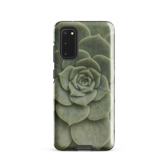 Geometric Succulent Phone Case Samsung Galaxy S20 / Gloss Sleek Phone Case Detailed Muted Green Succulent Design Baja California’s Stone,