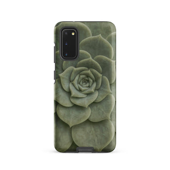 Geometric Succulent Phone Case Samsung Galaxy S20 / Matte Sleek Phone Case Detailed Muted Green Succulent Design Baja California’s Stone,