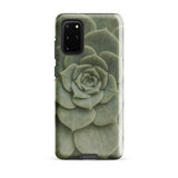 Geometric Succulent Phone Case Samsung Galaxy S20 Plus / Gloss Sleek Phone Case Detailed Muted Green Succulent Design Baja California’s