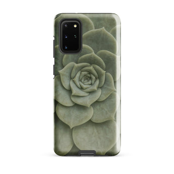 Geometric Succulent Phone Case Samsung Galaxy S20 Plus / Gloss Sleek Phone Case Detailed Muted Green Succulent Design Baja California’s