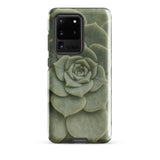 Geometric Succulent Phone Case Samsung Galaxy S20 Ultra / Gloss Sleek Matte-finish Phone Case Detailed Pale Green Succulent Baja