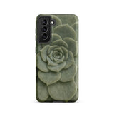 Geometric Succulent Phone Case Samsung Galaxy S21 / Matte Sleek Phone Case Detailed Muted Green Succulent Design Baja California’s Stone,