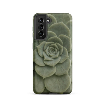 Geometric Succulent Phone Case Samsung Galaxy S21 / Matte Sleek Phone Case Detailed Muted Green Succulent Design Baja California’s Stone,