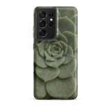 Geometric Succulent Phone Case Samsung Galaxy S21 Ultra / Matte Sleek Phone Case Detailed Muted Green Succulent Design Baja California’s