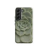 Geometric Succulent Phone Case Samsung Galaxy S22 / Gloss Sleek Phone Case Detailed Muted Green Succulent Design Baja California’s Stone,