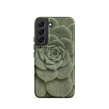 Geometric Succulent Phone Case Samsung Galaxy S22 / Matte Sleek Phone Case Detailed Muted Green Succulent Design Baja California’s Stone,