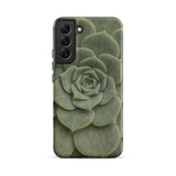 Geometric Succulent Phone Case Samsung Galaxy S22 Plus / Matte Sleek Matte-finish Phone Case Detailed Close-up Green Succulent Baja