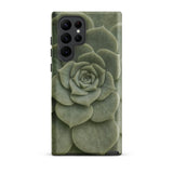 Geometric Succulent Phone Case Samsung Galaxy S22 Ultra / Matte Sleek Phone Case Detailed Muted Green Succulent Design Baja California’s
