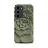 Geometric Succulent Phone Case Samsung Galaxy S23 Plus / Gloss Sleek Phone Case Detailed Muted Green Succulent Design Baja California’s