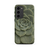 Geometric Succulent Phone Case Samsung Galaxy S23 Plus / Matte Sleek Phone Case Detailed Muted Green Succulent Design Baja California’s