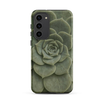 Geometric Succulent Phone Case Samsung Galaxy S23 Plus / Matte Sleek Phone Case Detailed Muted Green Succulent Design Baja California’s