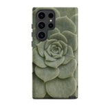 Geometric Succulent Phone Case Samsung Galaxy S23 Ultra / Matte Sleek Phone Case Detailed Muted Green Succulent Design Baja California’s