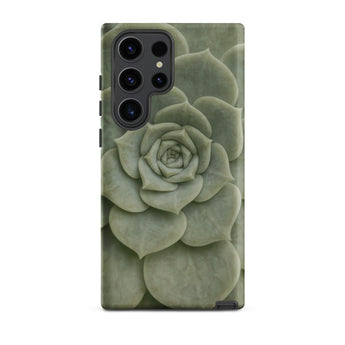 Geometric Succulent Phone Case Samsung Galaxy S23 Ultra / Matte Sleek Phone Case Detailed Muted Green Succulent Design Baja California’s