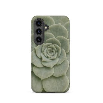 Geometric Succulent Phone Case Samsung Galaxy S24 / Matte Sleek Phone Case Detailed Pale Green Succulent Design Baja California’s Stone,