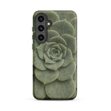 Geometric Succulent Phone Case Samsung Galaxy S24 Plus / Matte Sleek Phone Case Detailed Muted Green Succulent Design Baja California’s