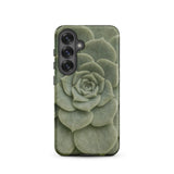 Geometric Succulent Phone Case Samsung Galaxy S25 / Matte Sleek Phone Case Detailed Muted Green Succulent Design Baja California’s Stone,