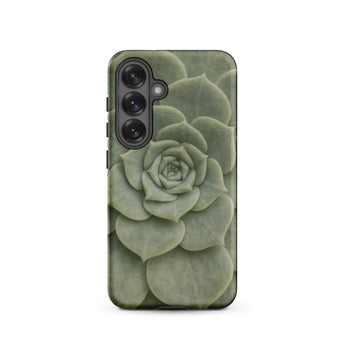 Geometric Succulent Phone Case Samsung Galaxy S25 / Matte Sleek Phone Case Detailed Muted Green Succulent Design Baja California’s Stone,