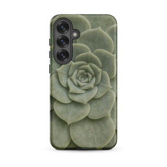 Geometric Succulent Phone Case Samsung Galaxy S25 Plus / Matte Sleek Phone Case Detailed Muted Green Succulent Design Baja California’s