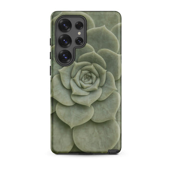 Geometric Succulent Phone Case Samsung Galaxy S25 Ultra / Matte Sleek Phone Case Detailed Pale Green Succulent Design Baja California’s