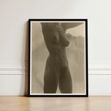 Black-framed Art Print Sepia-toned Photograph Nude Female Figure Alfred Stieglitz, Georgia O’keeffe, Pressed, Small Breasts Caught, Oblique