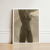 Sepia-toned Framed Photograph Nude Female Figure Profile Enclosed Alfred Stieglitz, Georgia O’keeffe, Pressed, Small Breasts Caught,