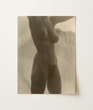 Sepia-toned Photographic Print Nude Female Figure Mounted Plain Alfred Stieglitz, Georgia O’keeffe, Pressed, Small Breasts Caught, Oblique