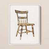German Chair - Edward L. Loper 1930s Folk Art Print / Canvas, 12x16’’ / 31x41cm / White Frame, Posters Prints & Visual Artwork, Toby Leon