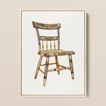 German Chair - Edward L. Loper 1930s Folk Art Print / Canvas, Captivating German Chair, German Chair Art, Loper Artisan Decor