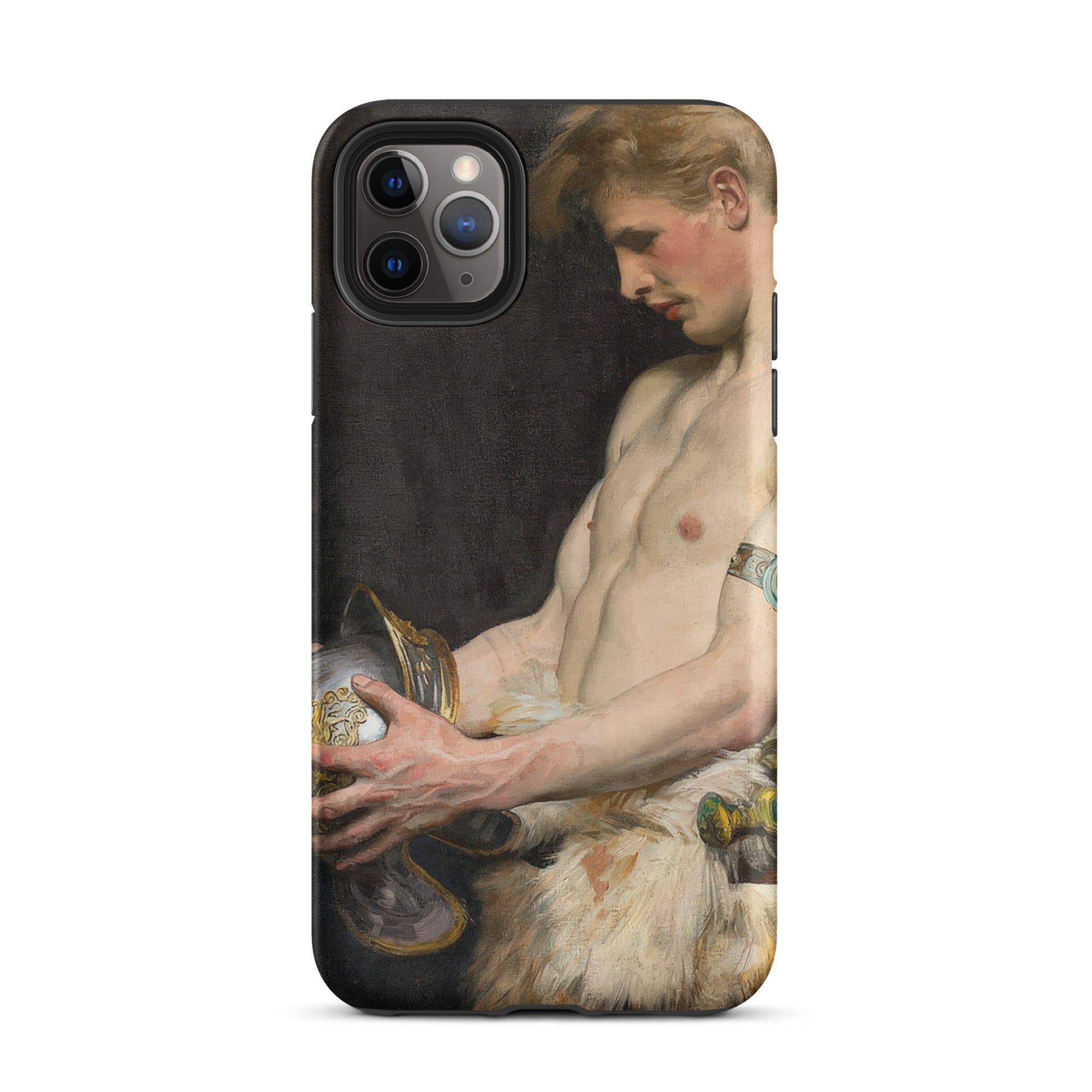Germanic Warrior with Helmet Osmar Schindler Iphone Case, 11 Pro Max / Matte, Phone Case Classical Art