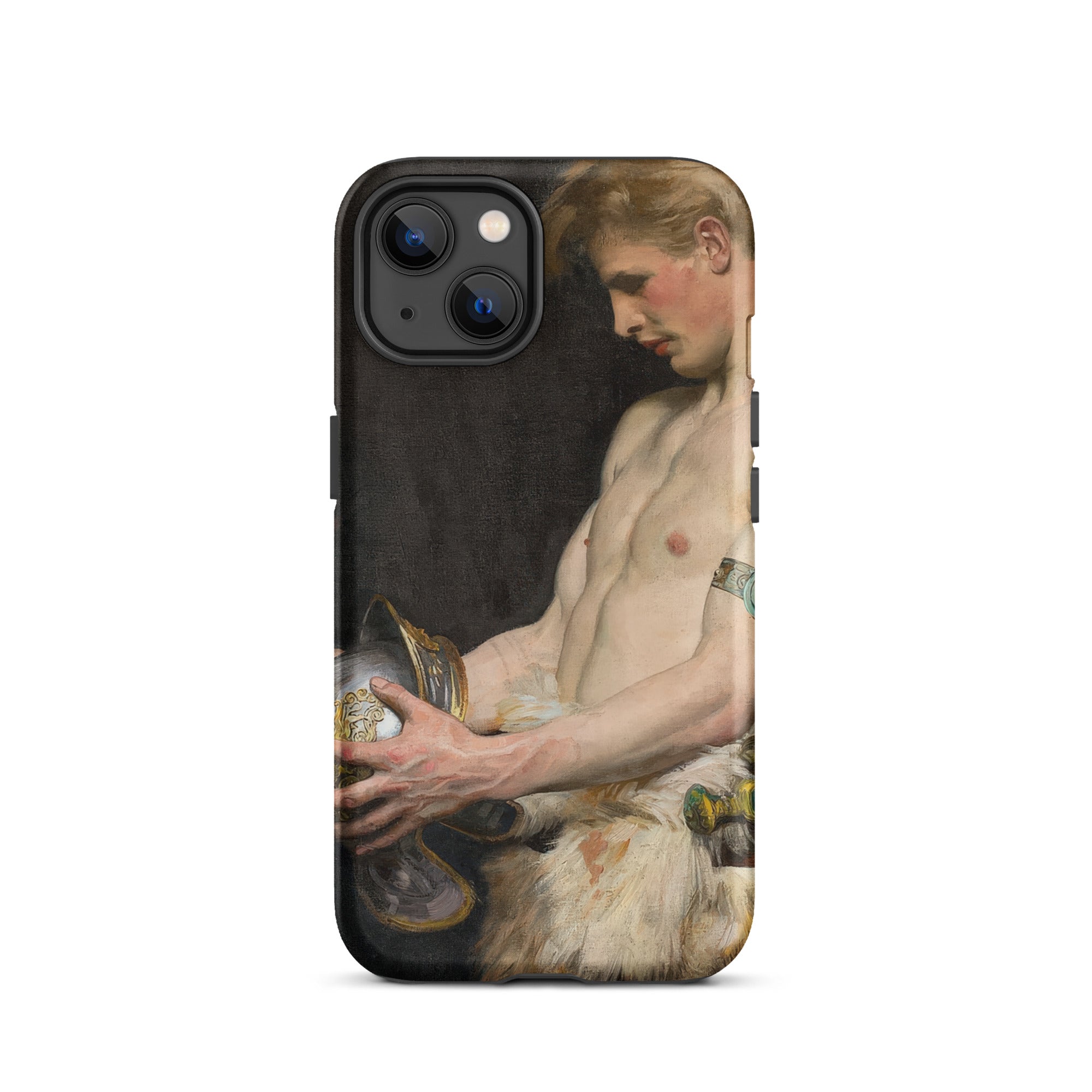 Germanic Warrior with Helmet Osmar Schindler Iphone Case, 13 / Matte, Iphone Case Classical Art