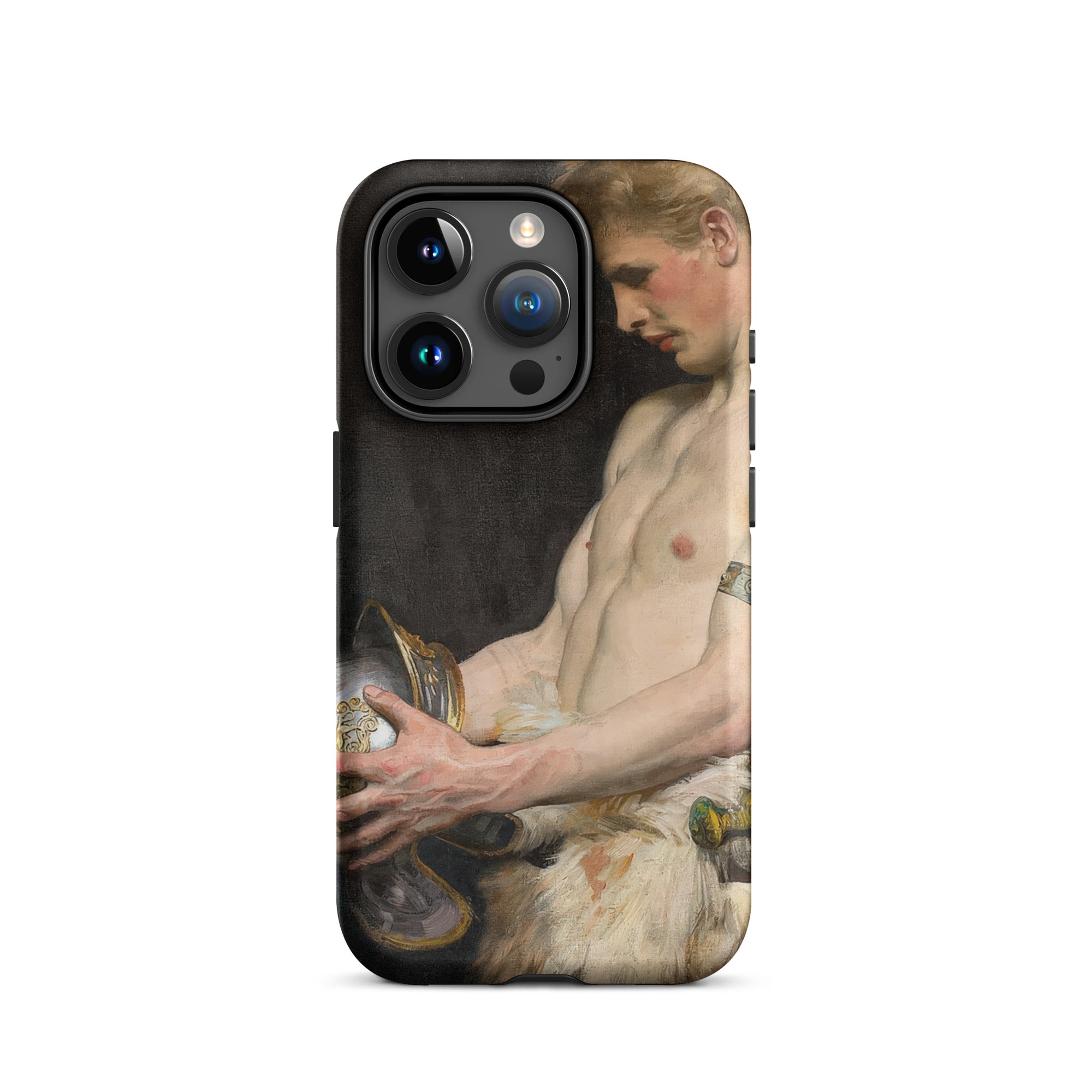 Germanic Warrior with Helmet Osmar Schindler Iphone Case, 15 Pro / Matte, Phone Case Classical Art