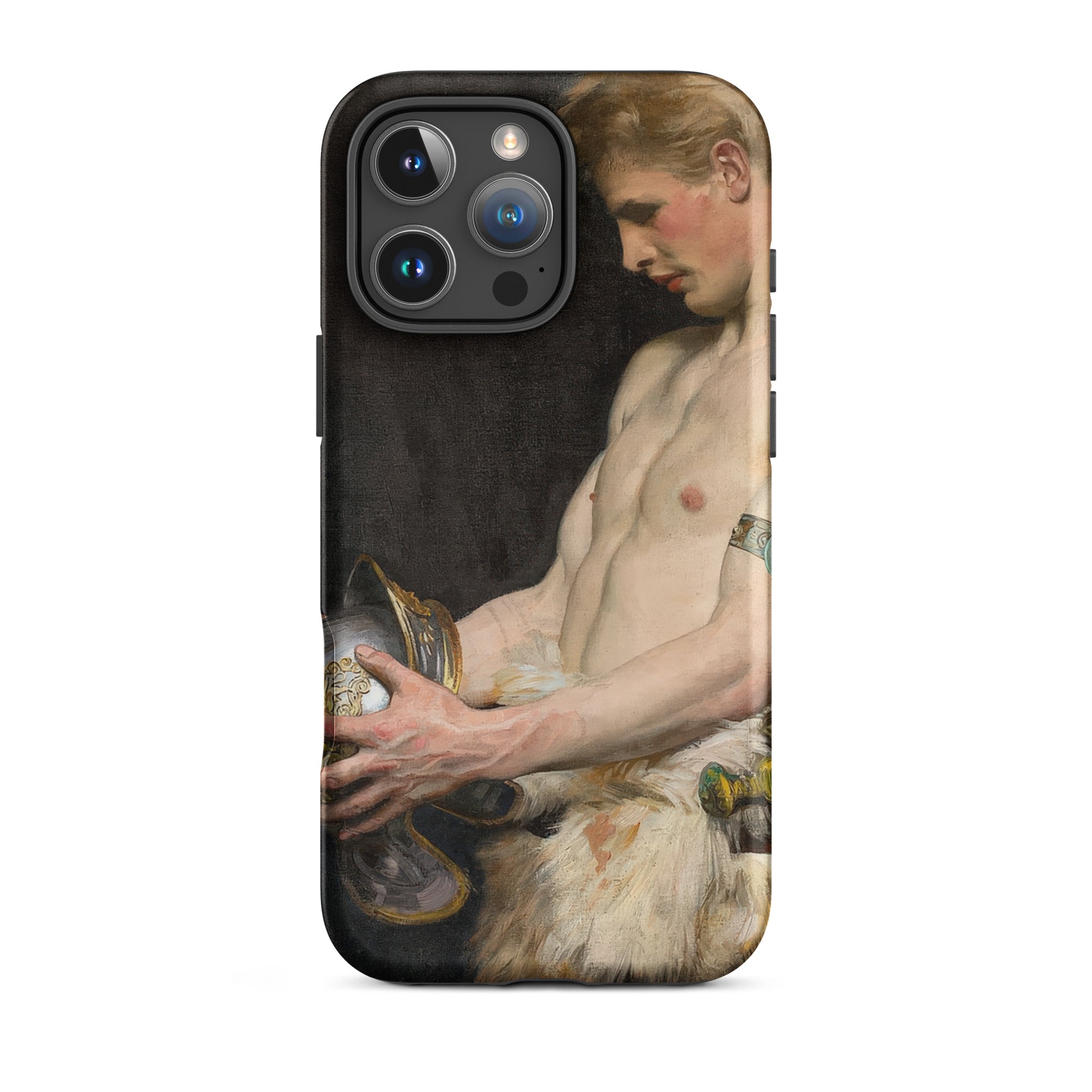 Germanic Warrior with Helmet Osmar Schindler Iphone Case, 16 Pro Max / Matte, Phone Case Classical Painting