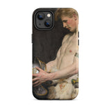 Germanic Warrior with Helmet - Osmar Schindler Phone Case Iphone 14 Plus / Matte Phone Case Classical Painting Schindler’s Brushstrokes