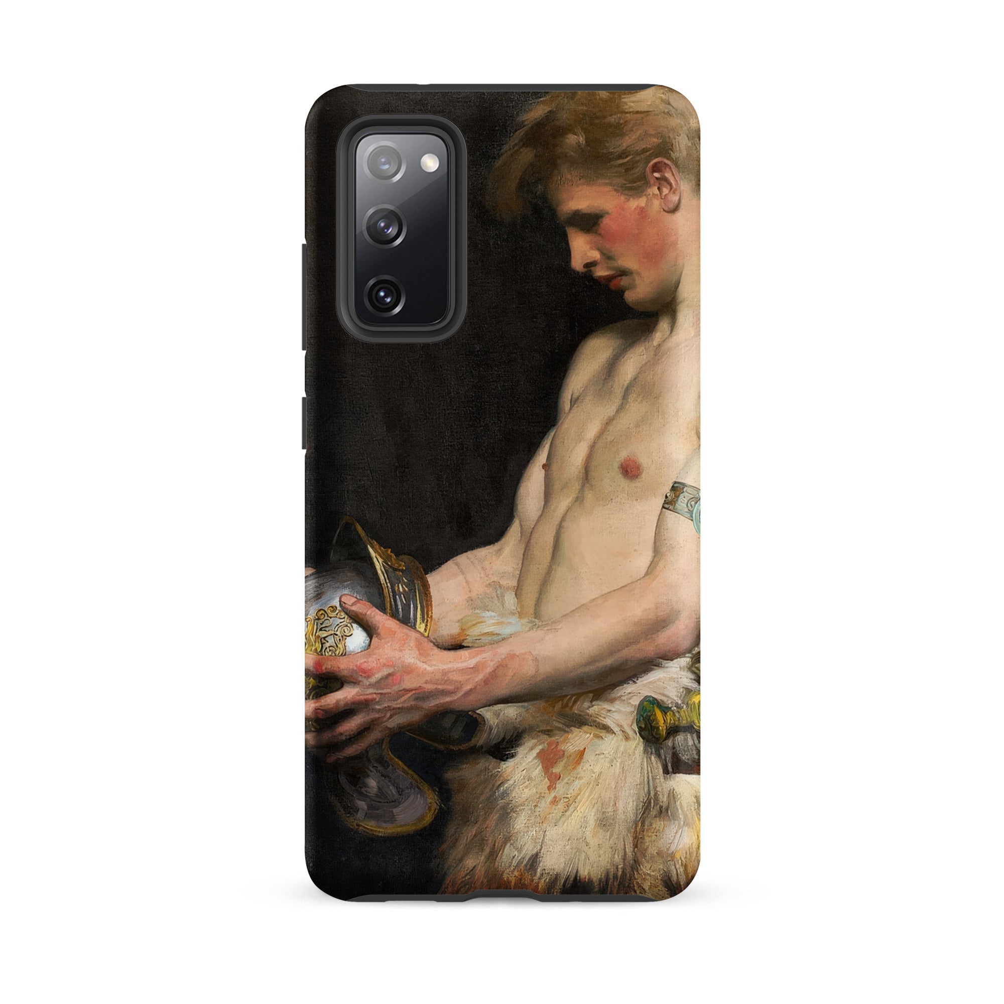 Germanic Warrior with Helmet Osmar Schindler Samsung Case, Galaxy S20 Fe / Matte, Black Smartphone Case Classical Painting Man