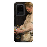 Germanic Warrior with Helmet - Osmar Schindler Samsung Case, Galaxy S20 Ultra / Matte, Black Smartphone Case Classical Painting Partially