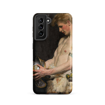 Germanic Warrior with Helmet - Osmar Schindler Samsung Case, Galaxy S21 / Matte, Black Smartphone Case Classical Painting Man