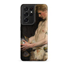 Germanic Warrior with Helmet Osmar Schindler Samsung Case, Galaxy S21 Ultra / Matte, Smartphone Case Classical Painting Man Helmet