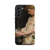 Germanic Warrior with Helmet - Osmar Schindler Samsung Case, Galaxy S22 Plus / Matte, Smartphone Case Classical Painting Man Helmet