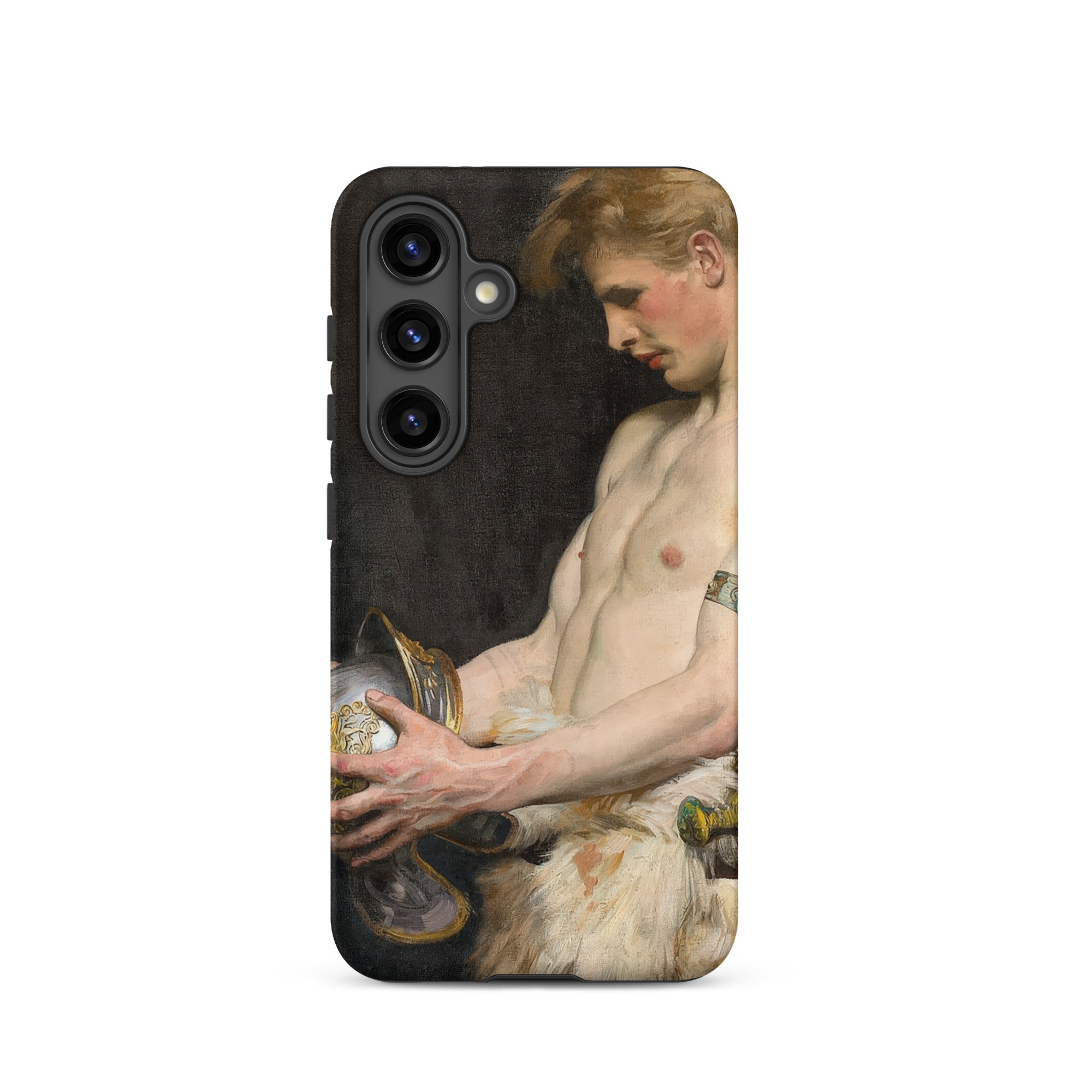 Germanic Warrior with Helmet Osmar Schindler Samsung Case, Galaxy S24 / Matte, Smartphone Case Classical Painting Man Helmet
