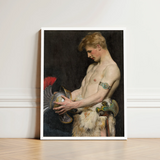Germanic Warrior with Helmet - Osmar Schindler Art Print / Canvas Framed Classical Painting Nude Young Man Gay, Masterpiece, Prints