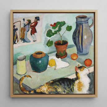 Ghost in the House Stalls - August Macke Art Print / Canvas, 12x12’’ / 31x31cm / Natural Frame, Posters Prints & Visual Artwork, Toby Leon