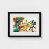 Giddy Up - Rainbow Fairground Carousel Art Print / Canvas Giclée Prints