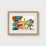 Giddy Up - Rainbow Fairground Carousel Art Print / Canvas Giclée Prints