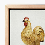Gilded Rooster - Karl J. Hentz 1930s Decorative Art Print / Canvas Detailed Illustration Golden Red Comb Wattle Rendered Regal, Kitchen,