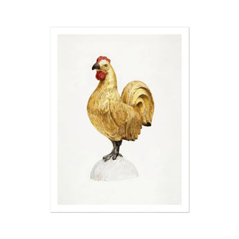 Gilded Rooster - Karl J. Hentz 1930s Decorative Art Print / Canvas Golden Rooster Red Comb Wattles Proudly Regal Art, Hentz Decorative
