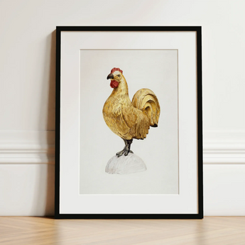 Gilded Rooster - Karl J. Hentz 1930s Decorative Art Print / Canvas, Regal Rooster Art, Hentz Decorative Kitchen, Gilded Rooster