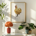 Gilded Rooster - Karl J. Hentz 1930s Decorative Art Print, Framed Artwork Realistic Rooster Golden-colored Frame