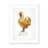 Gilded Rooster - Karl J. Hentz 1930s Decorative Art Print, Golden Rooster Red Comb Wattles Proudly