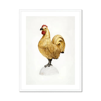 Gilded Rooster - Karl J. Hentz 1930s Decorative Art Print, Golden Rooster Red Comb Wattles Proudly
